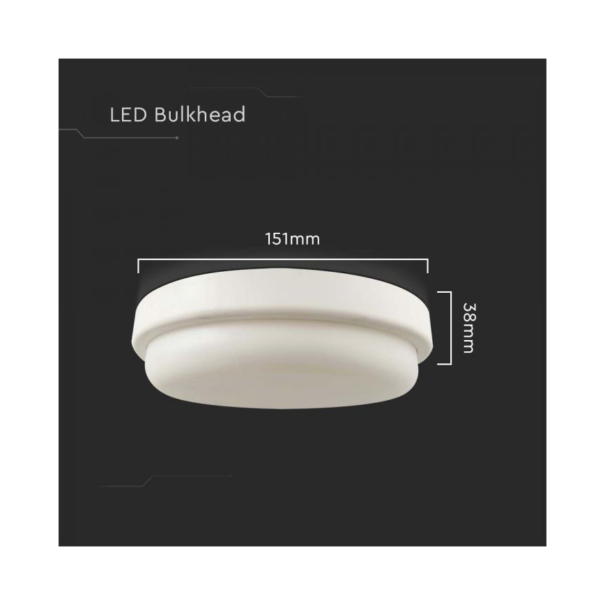LED Stropna svjetiljka za kupaonicu LED/12W/230V 3000K IP54 pr. 15 cm
