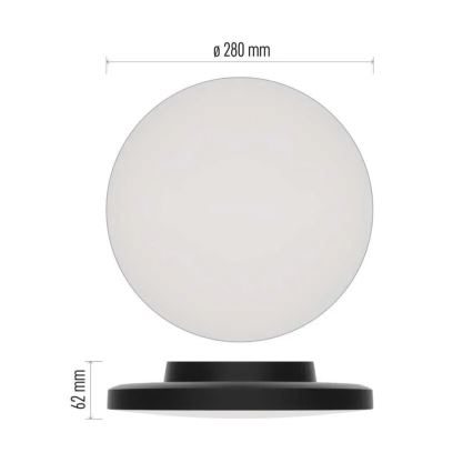 LED Stropna svjetiljka za kupaonicu LED/15W/230V 3000/4000/5700K IP55 crna