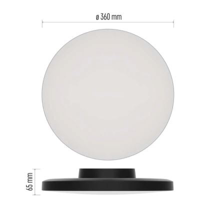 LED Stropna svjetiljka za kupaonicu LED/18W/230V 3000/4000/5700K IP55 crna