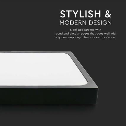 LED Stropna svjetiljka za kupaonicu LED/18W/230V 6500K IP44 22,5x22,5 cm crna