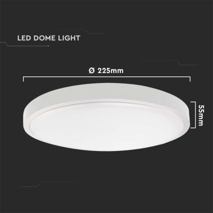 LED Stropna svjetiljka za kupaonicu LED/18W/230V 6500K IP44 pr. 22,5 cm bijela
