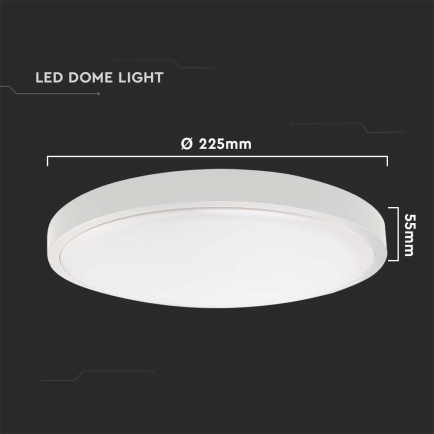 LED Stropna svjetiljka za kupaonicu LED/18W/230V 6500K IP44 pr. 22,5 cm bijela