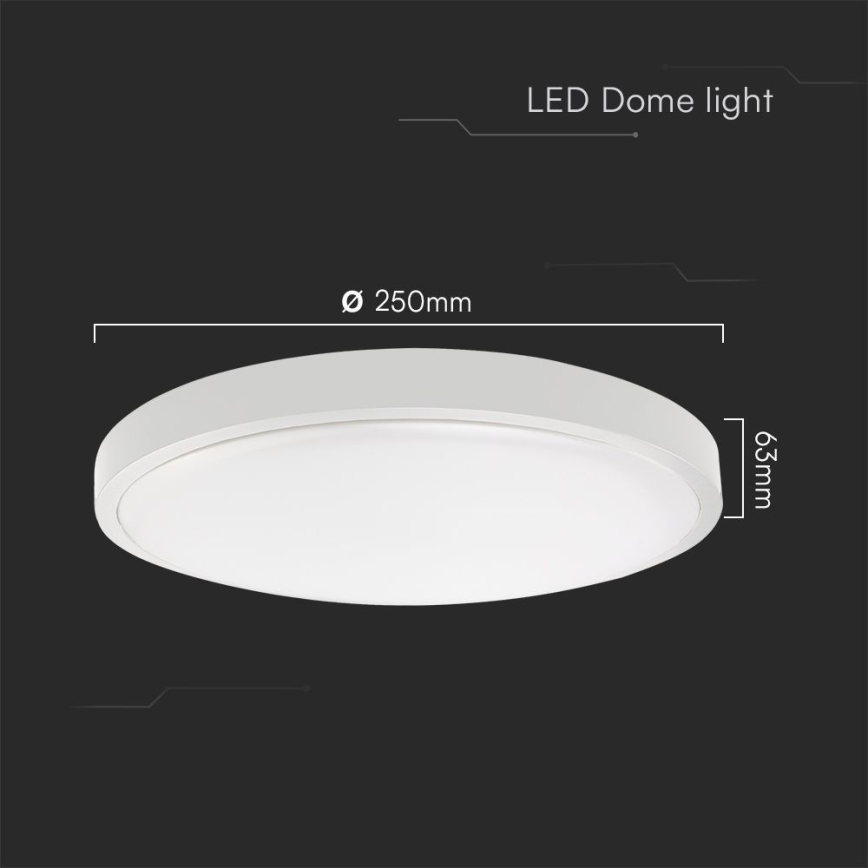 LED Stropna svjetiljka za kupaonicu SAMSUNG CHIP LED/18W/230V IP44 3000K pr. 25 cm bijela