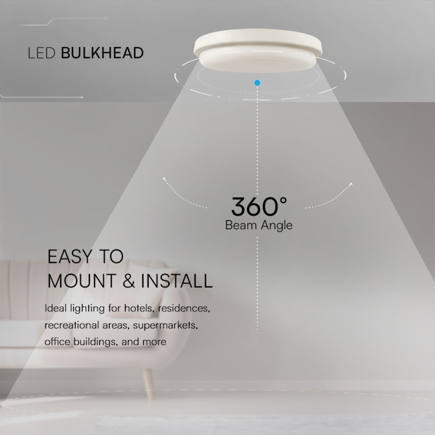 LED Stropna svjetiljka za kupaonicu LED/24W/230V 3000K IP54 pr. 24 cm