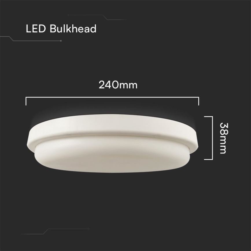 LED Stropna svjetiljka za kupaonicu LED/24W/230V 3000K IP54 pr. 24 cm