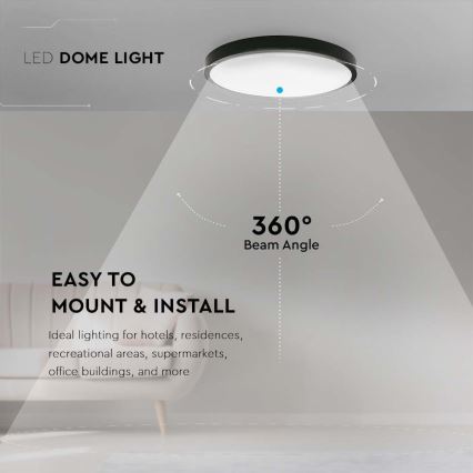 LED Stropna svjetiljka za kupaonicu LED/24W/230V 4000K IP44 pr. 29,5 cm crna