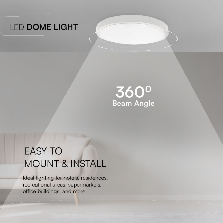 LED Stropna svjetiljka za kupaonicu SAMSUNG CHIP LED/24W/230V IP44 4000K pr. 29 cm bijela