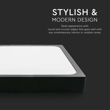 LED Stropna svjetiljka za kupaonicu LED/30W/230V 3000K IP44 42x42 cm crna