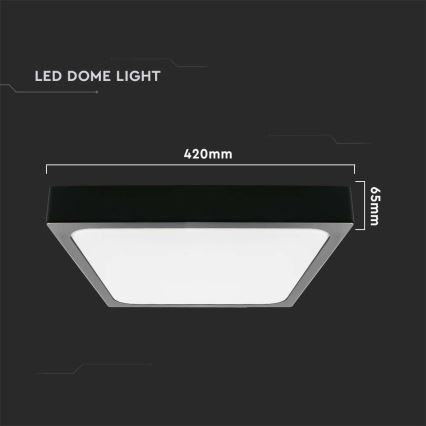 LED Stropna svjetiljka za kupaonicu LED/30W/230V 3000K IP44 42x42 cm crna