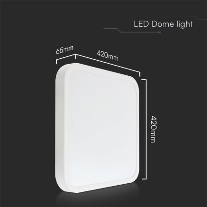 LED Stropna svjetiljka za kupaonicu SAMSUNG CHIP LED/48W/230V IP44 3000K 42x42 cm bijela