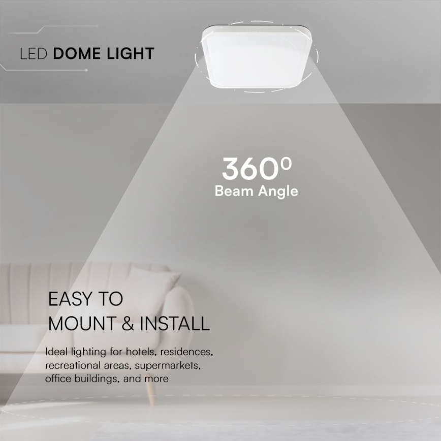 LED Stropna svjetiljka za kupaonicu SAMSUNG CHIP LED/48W/230V IP44 6500K 42x42 cm bijela