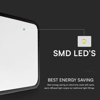 LED Stropna svjetiljka za kupaonicu SAMSUNG CHIP LED/48W/230V IP44 6500K 42x42 cm crna