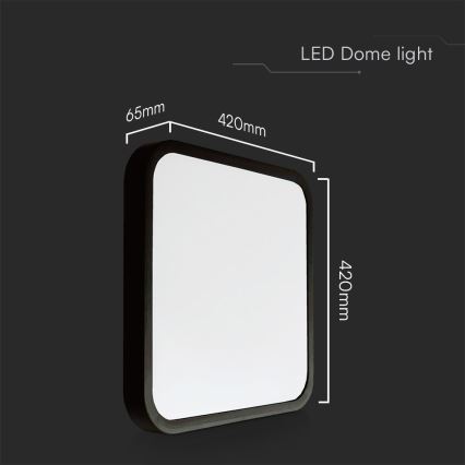 LED Stropna svjetiljka za kupaonicu SAMSUNG CHIP LED/48W/230V IP44 6500K 42x42 cm crna