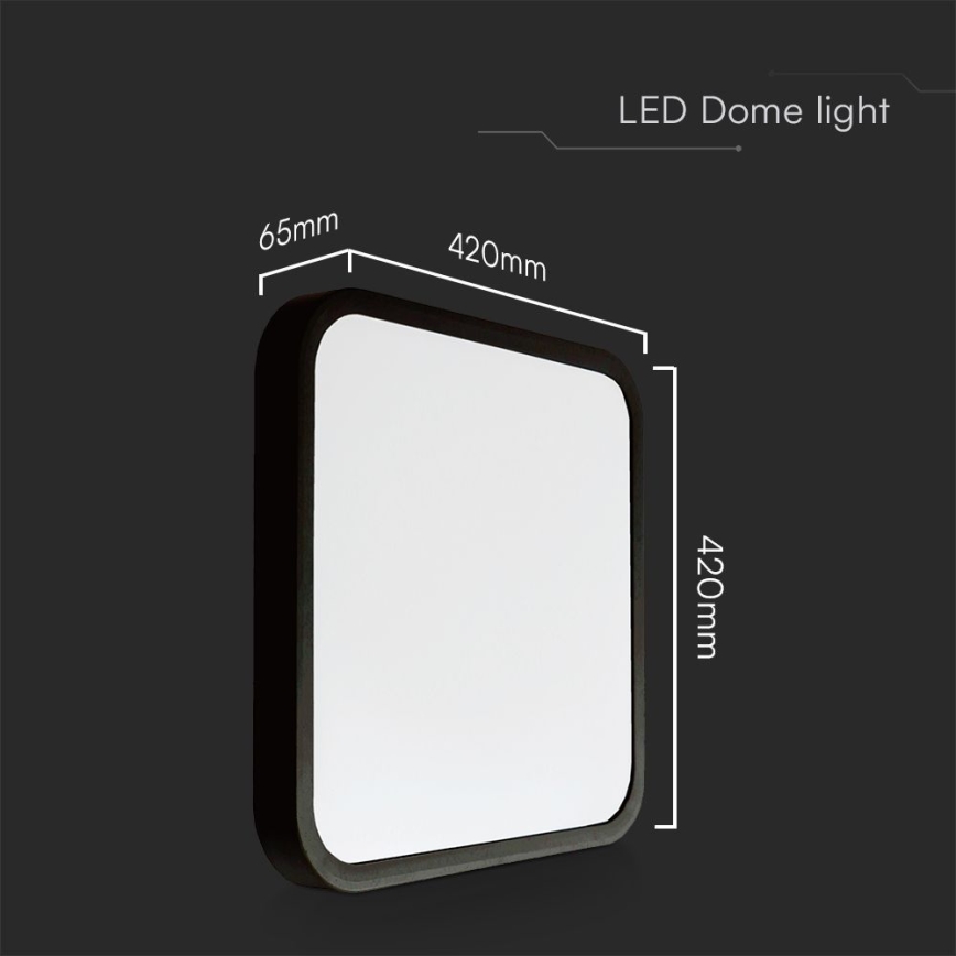 LED Stropna svjetiljka za kupaonicu SAMSUNG CHIP LED/48W/230V IP44 6500K 42x42 cm crna