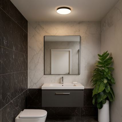 LED Stropna kupaonska svjetiljka s senzorom MAYA LED/13W/230V promjer 33 cm IP44 crna