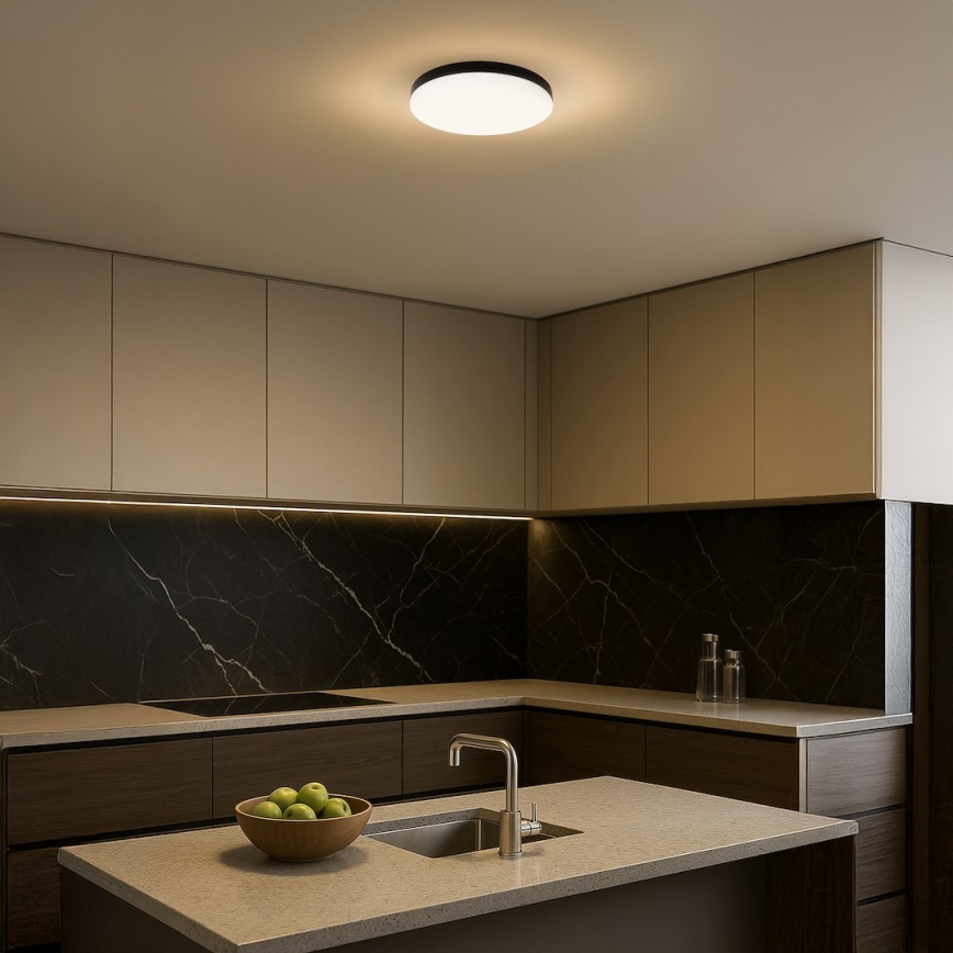 LED Stropna kupaonska svjetiljka s senzorom MAYA LED/13W/230V promjer 33 cm IP44 crna