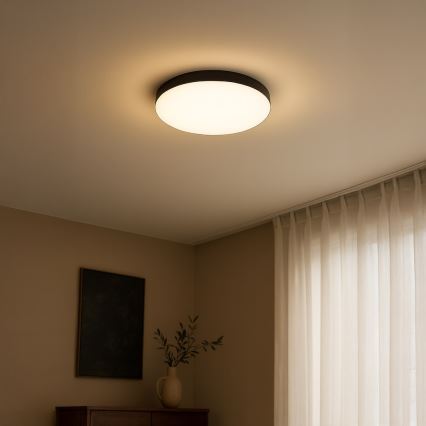 LED Stropna kupaonska svjetiljka s senzorom MAYA LED/13W/230V promjer 33 cm IP44 crna