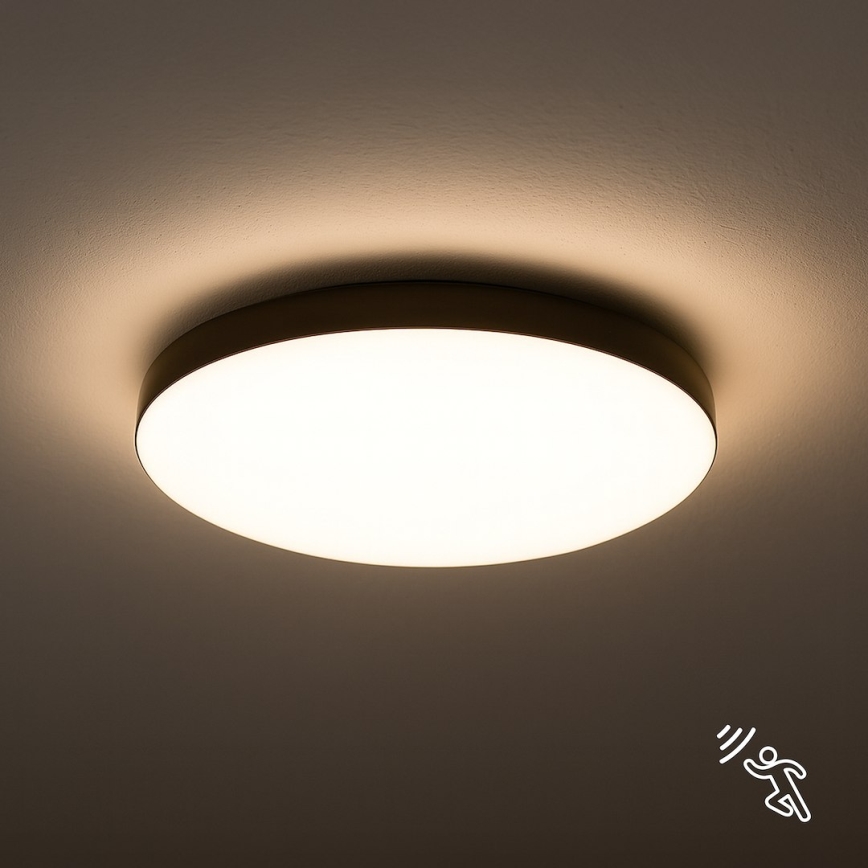 LED Stropna kupaonska svjetiljka s senzorom MAYA LED/13W/230V promjer 33 cm IP44 crna