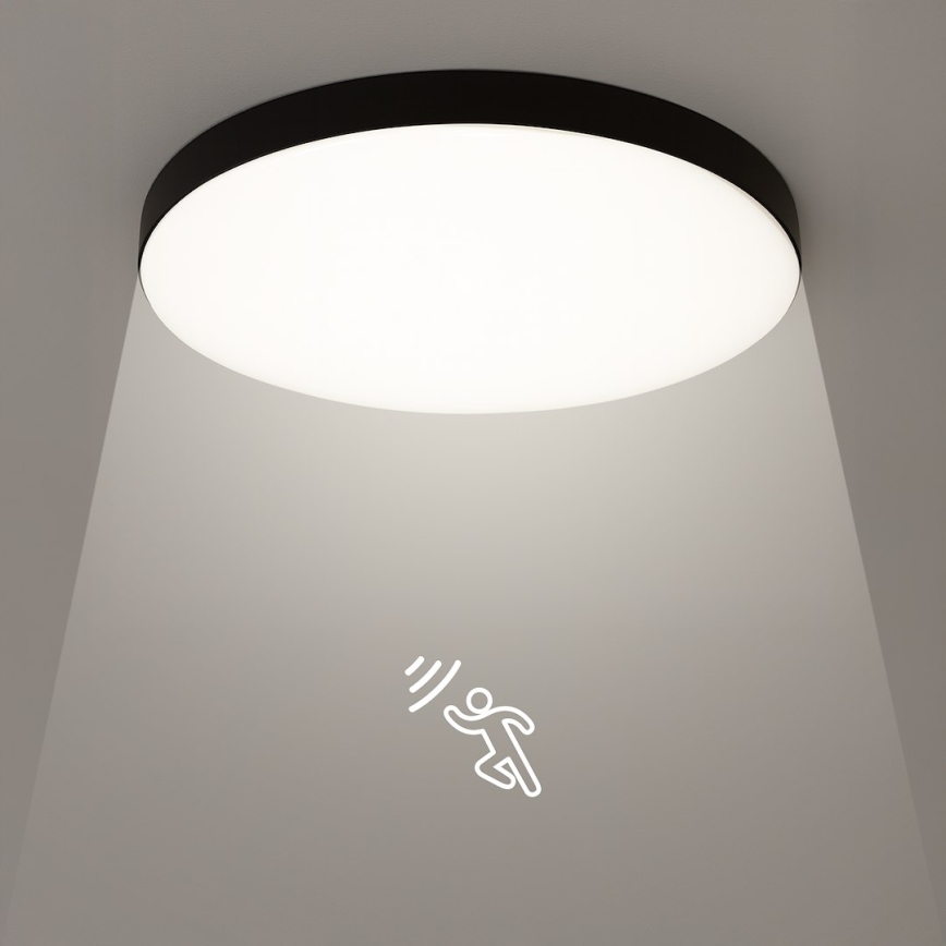 LED Stropna kupaonska svjetiljka s senzorom MAYA LED/13W/230V promjer 33 cm IP44 crna