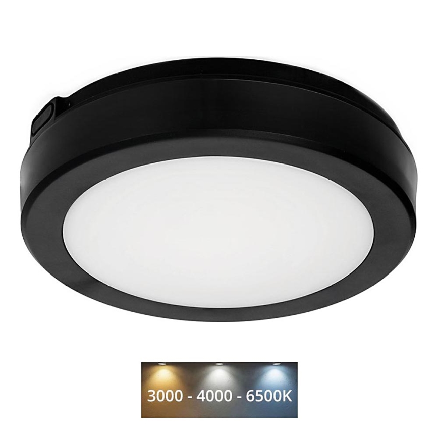 LED Stropna svjetiljka za kupaonicu NAIROS LED/12W/230V 3000/4000/6500K IP65 pr. 20 cm crna