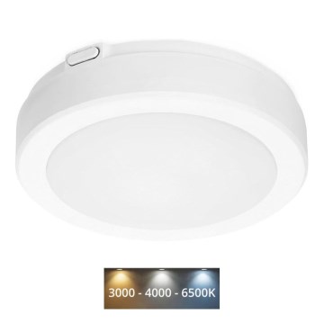 LED Stropna svjetiljka za kupaonicu NAIROS LED/12W/230V 3000/4000/6500K IP65 promjer 20 cm bijela