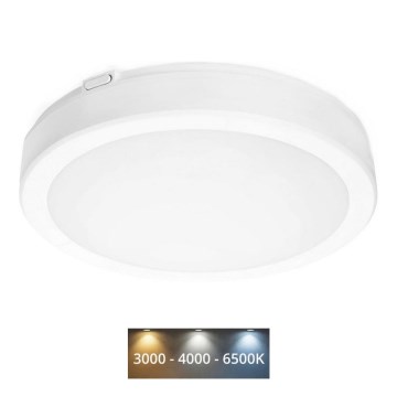 LED Stropna svjetiljka za kupaonicu NAIROS LED/18W/230V 3000/4000/6500K IP65 pr. 30 cm bijela