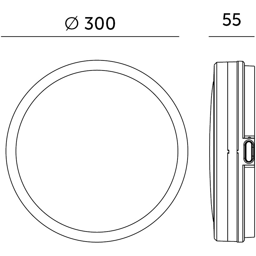 LED Stropna kupaonska svjetiljka s senzorom NAIROS LED/24W/230V IP65 3000/4000/6500K promjer 30 cm crna + daljinski upravljač