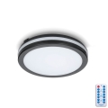 LED Stropna svjetiljka za kupaonicu sa senzorom LED/12W/230V 3000/4000/6500K IP65 pr. 20 cm crna + daljinski upravljač