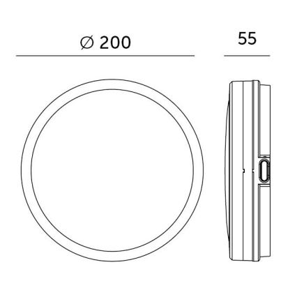 LED Stropna kupaonska svjetiljka sa senzorom LED/12W/230V 3000/4000/6500K IP65 promjer 20 cm crna + daljinski upravljač