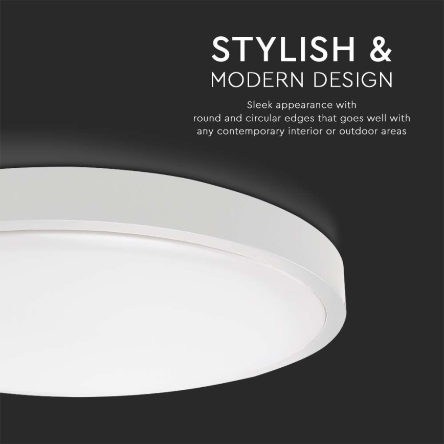 LED Stropna svjetiljka za kupaonicu sa senzorom LED/18W/230V 4000K IP44 pr. 22,5 cm bijela
