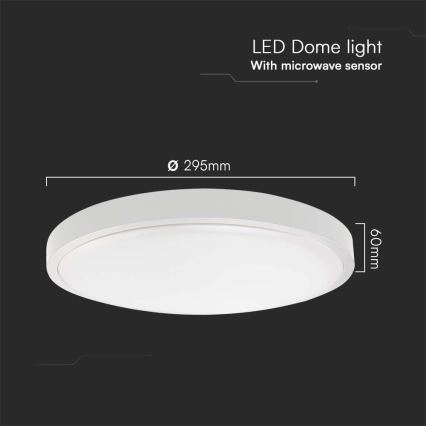 LED Stropna svjetiljka za kupaonicu sa senzorom LED/18W/230V 4000K IP44 bijela + daljinski upravljač