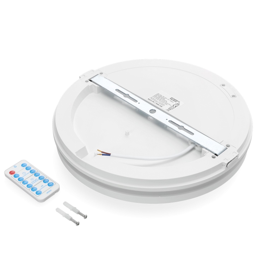 LED Stropna svjetiljka za kupaonicu sa senzorom LED/18W/230V 3000/4000/6500K IP65 pr. 30 cm bijela + daljinski upravljač