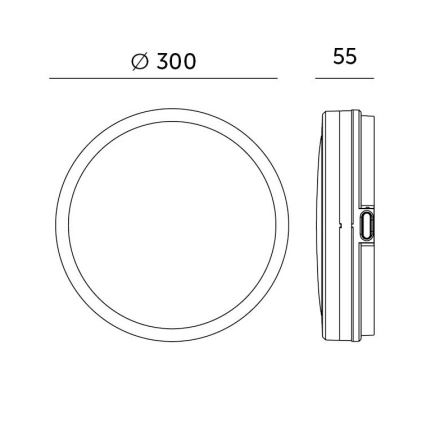 LED Stropna svjetiljka za kupaonicu sa senzorom LED/18W/230V 3000/4000/6500K IP65 pr. 30 cm crna + daljinski upravljač