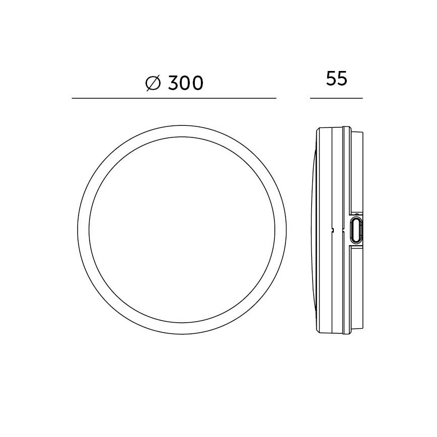 LED Stropna svjetiljka za kupaonicu sa senzorom LED/18W/230V 3000/4000/6500K IP65 pr. 30 cm crna + daljinski upravljač