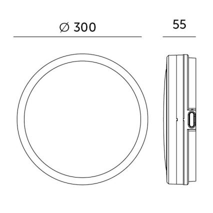 LED Stropna svjetiljka za kupaonicu sa senzorom LED/24W/230V 3000/4000/6500K IP65 pr. 30 cm crna + daljinski upravljač