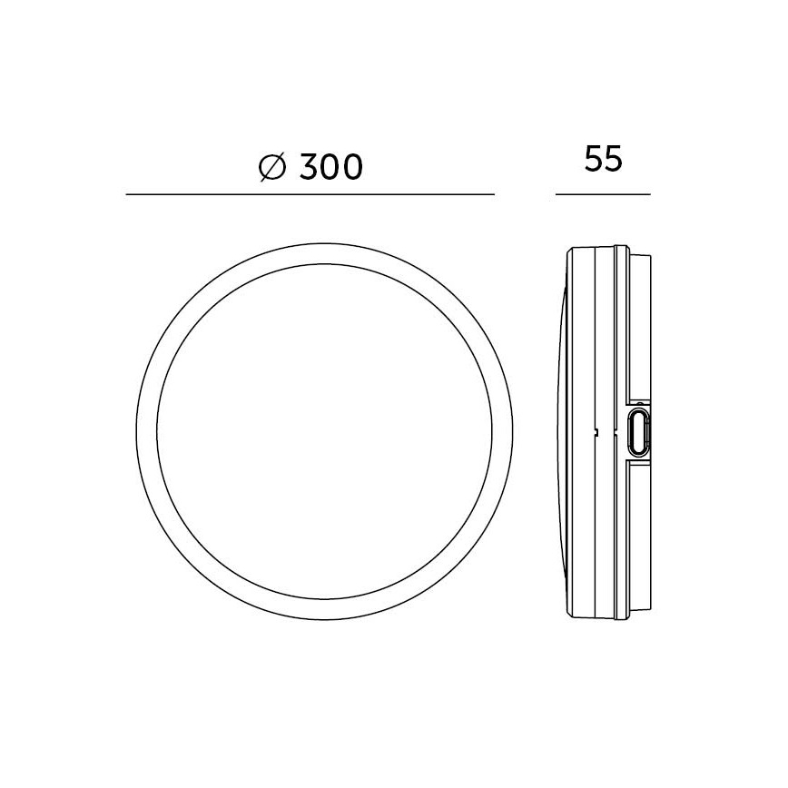 LED Stropna svjetiljka za kupaonicu sa senzorom LED/24W/230V 3000/4000/6500K IP65 pr. 30 cm crna + daljinski upravljač