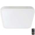 LED Stropna svjetiljka za kupaonicu sa senzorom LED/36W/230V 4000K IP44 42x42 cm bijela + daljinski upravljač