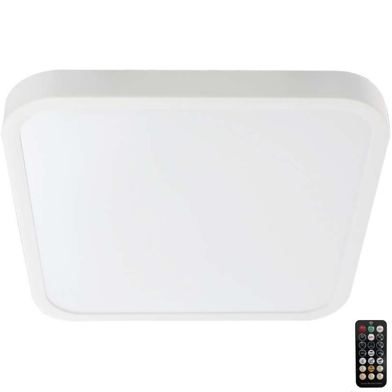 LED Stropna svjetiljka za kupaonicu sa senzorom LED/36W/230V 4000K IP44 42x42 cm bijela + daljinski upravljač