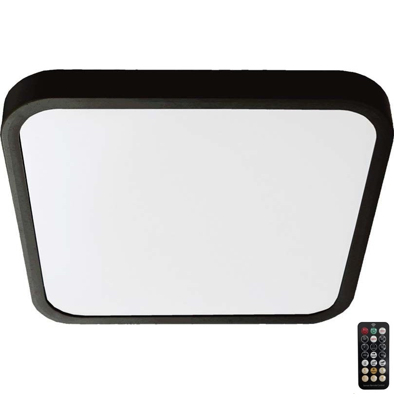 LED Stropna svjetiljka za kupaonicu sa senzorom LED/36W/230V 4000K IP44 42x42 cm crna + daljinski upravljač