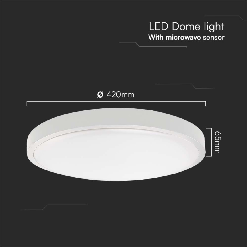 LED Stropna svjetiljka za kupaonicu sa senzorom LED/36W/230V 4000K IP44 pr. 42 cm bijela + daljinski upravljač
