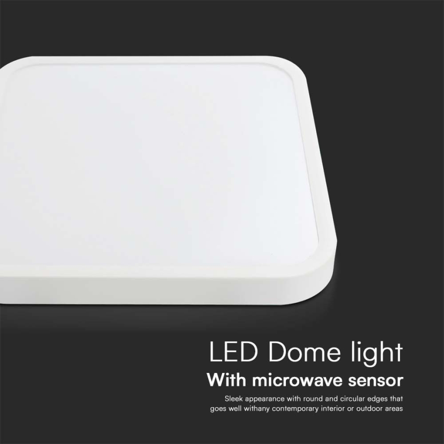 LED Stropna svjetiljka za kupaonicu sa senzorom SAMSUNG CHIP LED/36W/230V IP44 4000K 42x42 cm bijela + daljinski upravljač