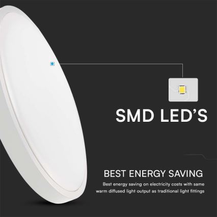 LED Stropna svjetiljka za kupaonicu sa senzorom SAMSUNG CHIP LED/36W/230V IP44 4000K pr. 42 cm bijela + daljinski upravljač