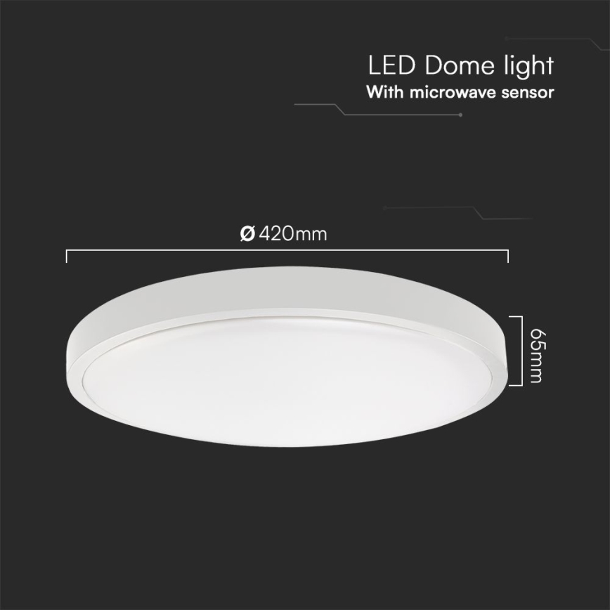 LED Stropna svjetiljka za kupaonicu sa senzorom SAMSUNG CHIP LED/36W/230V IP44 4000K pr. 42 cm bijela + daljinski upravljač