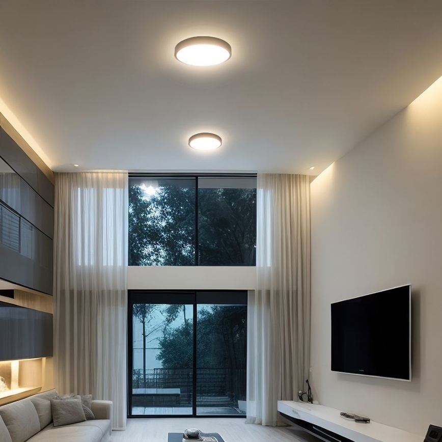 LED Stropna svjetiljka za kupaonicu sa senzorom SAMSUNG CHIP LED/36W/230V IP44 4000K pr. 42 cm crna + daljinski upravljač