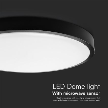 LED Stropna svjetiljka za kupaonicu sa senzorom SAMSUNG CHIP LED/36W/230V IP44 4000K pr. 42 cm crna + daljinski upravljač