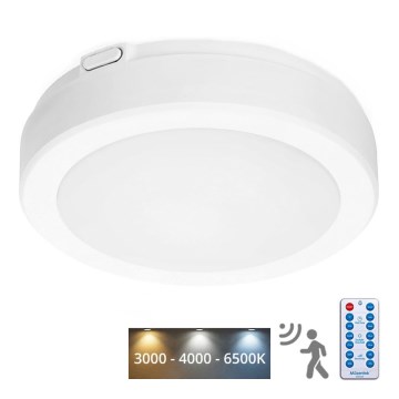 LED Stropna svjetiljka za kupaonicu sa senzorom NAIROS LED/12W/230V IP65 3000/4000/6500K pr. 20 cm bijela + daljinski upravljač