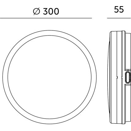 LED Stropna svjetiljka za kupaonicu sa senzorom NAIROS LED/24W/230V IP65 3000/4000/6500K pr. 30 cm crna + daljinski upravljač