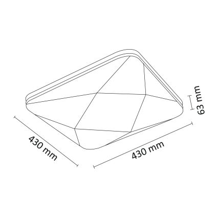 LED Stropna svjetiljka za prigušivanje KASTOR na daljinski upravljač LED/72W/230V