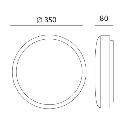 LED Stropna svjetiljka ZOE LED/24W/230V IP44 crna