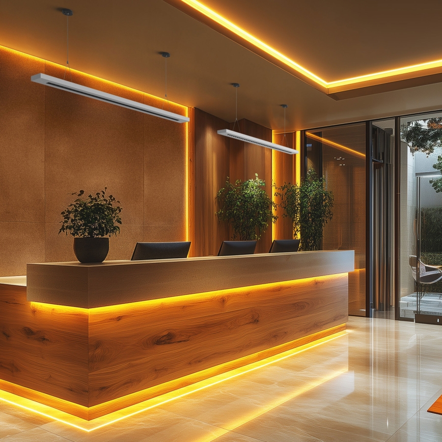 LED Stropna/viseća svjetiljka PLANK LED/20/30/40W/230V 2700/4000/6000K CRI 90 bijela